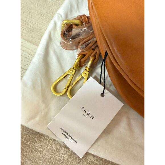 NWT Fawn Design The Quilted Handbag with Strap in Brown Matte - Picture 8 of 11